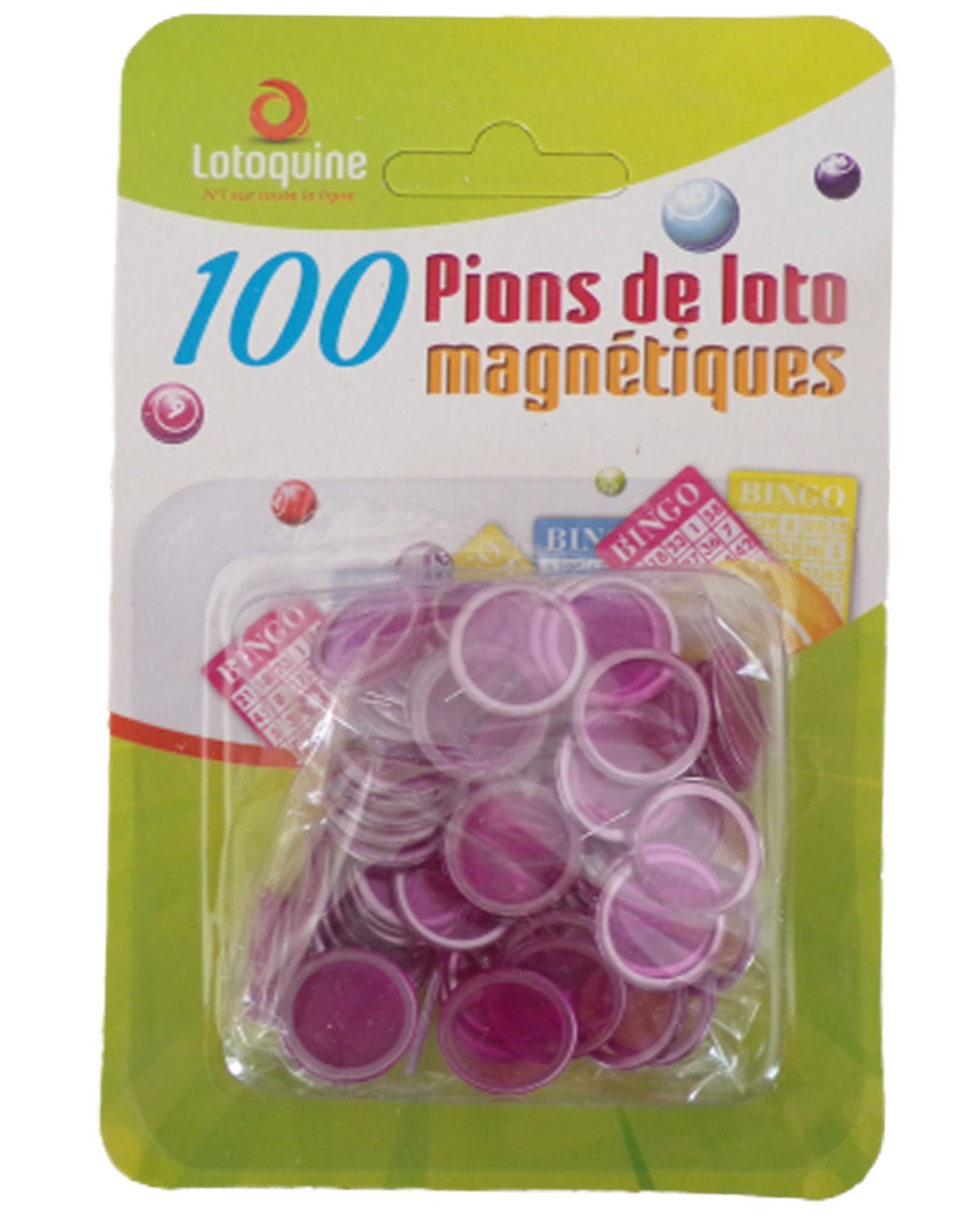 Boule de loto magnetique rouge avec 100 pions - Lotoquine