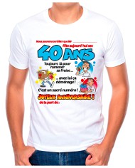 T-shirt anniversaire 40 ans pour homme